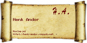 Henk Andor névjegykártya